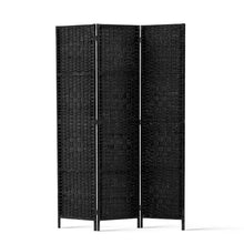 Load image into Gallery viewer, Artiss 3 Panel Room Divider Screen 123x170cm Woven Black