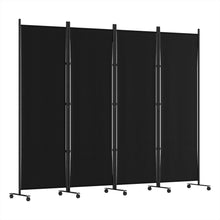 Load image into Gallery viewer, Artiss 4 Panel Room Divider Screen 217cm Wheel Fabric Black