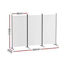 Load image into Gallery viewer, Artiss 3 Panel Room Divider Screen 260x180cm Fabric White