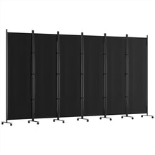 Load image into Gallery viewer, Artiss 6 Panel Room Divider Screen 323cm Wheel Fabric Black