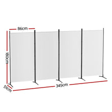 Load image into Gallery viewer, Artiss 4 Panel Room Divider Screen 345x180cm Fabric White