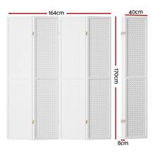 Load image into Gallery viewer, Artiss 4 Panel Room Divider Screen 164x170cm Pegboard White
