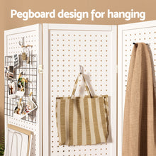 Load image into Gallery viewer, Artiss 4 Panel Room Divider Screen 164x170cm Pegboard White