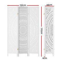 Load image into Gallery viewer, Artiss 3 Panel Room Divider Screen 132x170cm Circle White