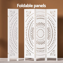Load image into Gallery viewer, Artiss 3 Panel Room Divider Screen 132x170cm Circle White