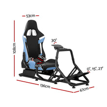 Load image into Gallery viewer, Artiss Racing Simulator Cockpit Steering Wheel Gaming Chair Blue