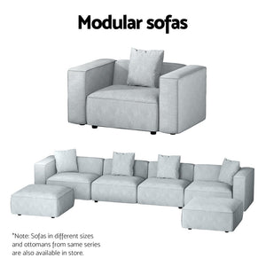 Modular Sofa Chaise Set 2-Seater Grey