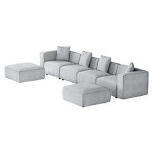 Load image into Gallery viewer, Artiss Modular Sofa Chaise Set 6-Seater Grey