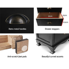 Load image into Gallery viewer, Artiss 2x Bedside Table 3 Drawers Vintage - THYME Black