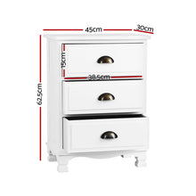 Load image into Gallery viewer, Artiss 2x Bedside Table 3 Drawers Vintage - THYME White
