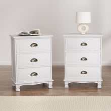 Load image into Gallery viewer, Artiss 2x Bedside Table 3 Drawers Vintage - THYME White