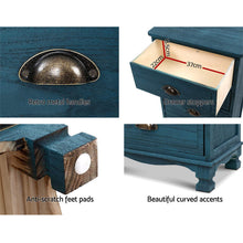 Load image into Gallery viewer, Artiss 2x Bedside Table 3 Drawers Vintage - THYME Blue