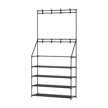 Load image into Gallery viewer, Artiss Shoe Rack Hall Tree 16 Pairs Black
