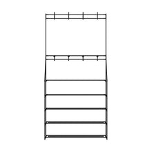 Load image into Gallery viewer, Artiss Shoe Rack Hall Tree 16 Pairs Black