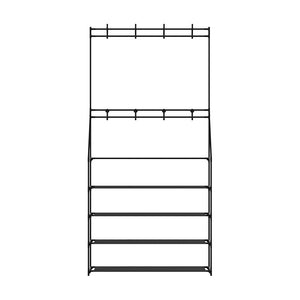 Artiss Shoe Rack Hall Tree 16 Pairs Black