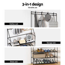 Load image into Gallery viewer, Artiss Shoe Rack Hall Tree 16 Pairs Black