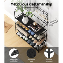 Load image into Gallery viewer, Artiss Shoe Rack Hall Tree 16 Pairs Black
