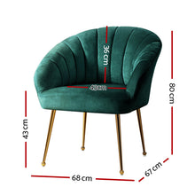 Load image into Gallery viewer, Artiss Armchair Lounge Chair Accent Armchairs Chairs Velvet Sofa Green Couch