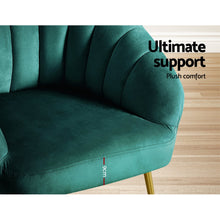 Load image into Gallery viewer, Artiss Armchair Lounge Chair Accent Armchairs Chairs Velvet Sofa Green Couch