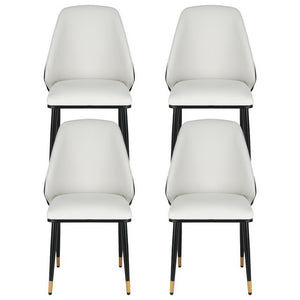 Artiss Dining Chairs Set of 4 Leather Seat Beige and Black