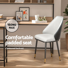 Load image into Gallery viewer, Artiss Dining Chairs Set of 4 Leather Seat Beige and Black
