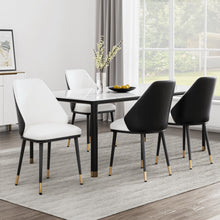 Load image into Gallery viewer, Artiss Dining Chairs Set of 4 Leather Seat Beige and Black