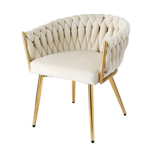 Load image into Gallery viewer, 1 Artiss Dining Chair Velvet Armchair Beige