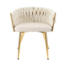 Load image into Gallery viewer, 1 Artiss Dining Chair Velvet Armchair Beige