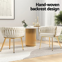 Load image into Gallery viewer, 1 Set of 2 Artiss Dining Chairs Velvet Armchair Beige