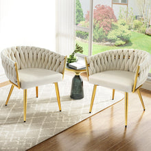 Load image into Gallery viewer, 1 Set of 2 Artiss Dining Chairs Velvet Armchair Beige