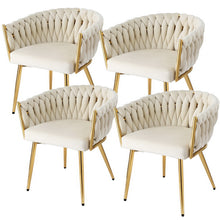 Load image into Gallery viewer, 1 Set of 4 Artiss Dining Chairs Velvet Armchair Beige