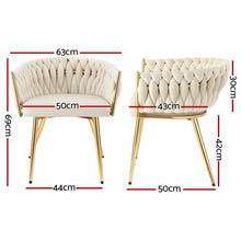 Load image into Gallery viewer, 1 Set of 4 Artiss Dining Chairs Velvet Armchair Beige