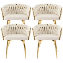 Load image into Gallery viewer, 1 Set of 4 Artiss Dining Chairs Velvet Armchair Beige