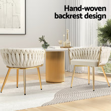Load image into Gallery viewer, 1 Set of 4 Artiss Dining Chairs Velvet Armchair Beige