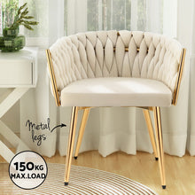 Load image into Gallery viewer, 1 Set of 4 Artiss Dining Chairs Velvet Armchair Beige