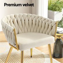 Load image into Gallery viewer, 1 Set of 4 Artiss Dining Chairs Velvet Armchair Beige