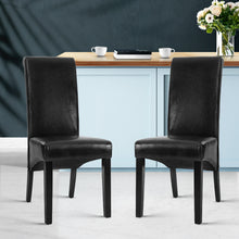 Load image into Gallery viewer, Artiss Dining Chairs Set of 2 Leather Parsons Chair Black
