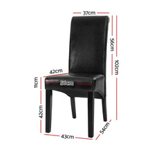 Load image into Gallery viewer, Artiss Dining Chairs Set of 2 Leather Parsons Chair Black