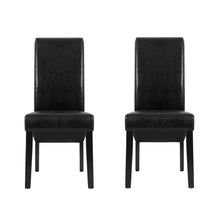 Load image into Gallery viewer, Artiss Dining Chairs Set of 2 Leather Parsons Chair Black