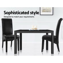 Load image into Gallery viewer, Artiss Dining Chairs Set of 2 Leather Parsons Chair Black
