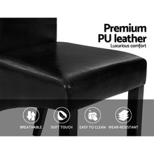 Load image into Gallery viewer, Artiss Dining Chairs Set of 2 Leather Parsons Chair Black