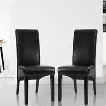 Load image into Gallery viewer, Artiss Dining Chairs Set of 2 Leather Parsons Chair Black