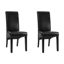 Load image into Gallery viewer, Artiss Dining Chairs Set of 2 Leather Parsons Chair Black