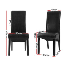 Load image into Gallery viewer, Artiss Dining Chairs Set of 2 Leather Parsons Chair Black
