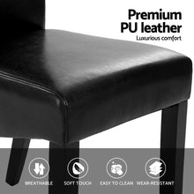 Load image into Gallery viewer, Artiss Dining Chairs Set of 2 Leather Parsons Chair Black