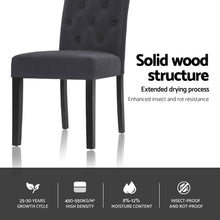 Load image into Gallery viewer, Artiss Dining Chairs Set of 4 Linen Parsons Chair Dark Grey