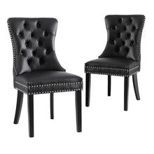 Load image into Gallery viewer, 1 Set of 2 Artiss Dining Chairs Black Leather