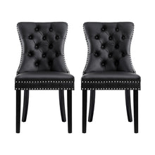 Load image into Gallery viewer, 1 Set of 2 Artiss Dining Chairs Black Leather