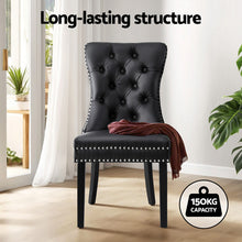 Load image into Gallery viewer, 1 Set of 2 Artiss Dining Chairs Black Leather