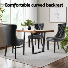 Load image into Gallery viewer, 1 Set of 2 Artiss Dining Chairs Black Leather